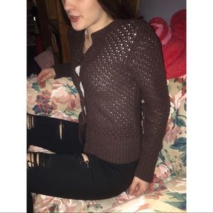 Brown Crochet Sweater